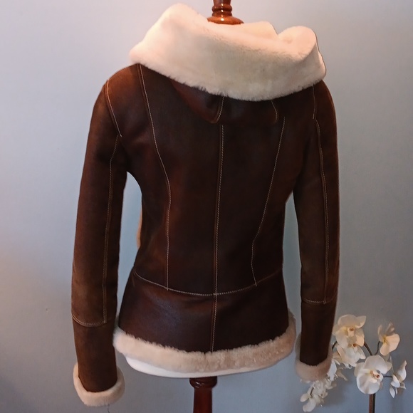 Atlantis genuine shearling jacket with hood EUC - Picture 4 of 10